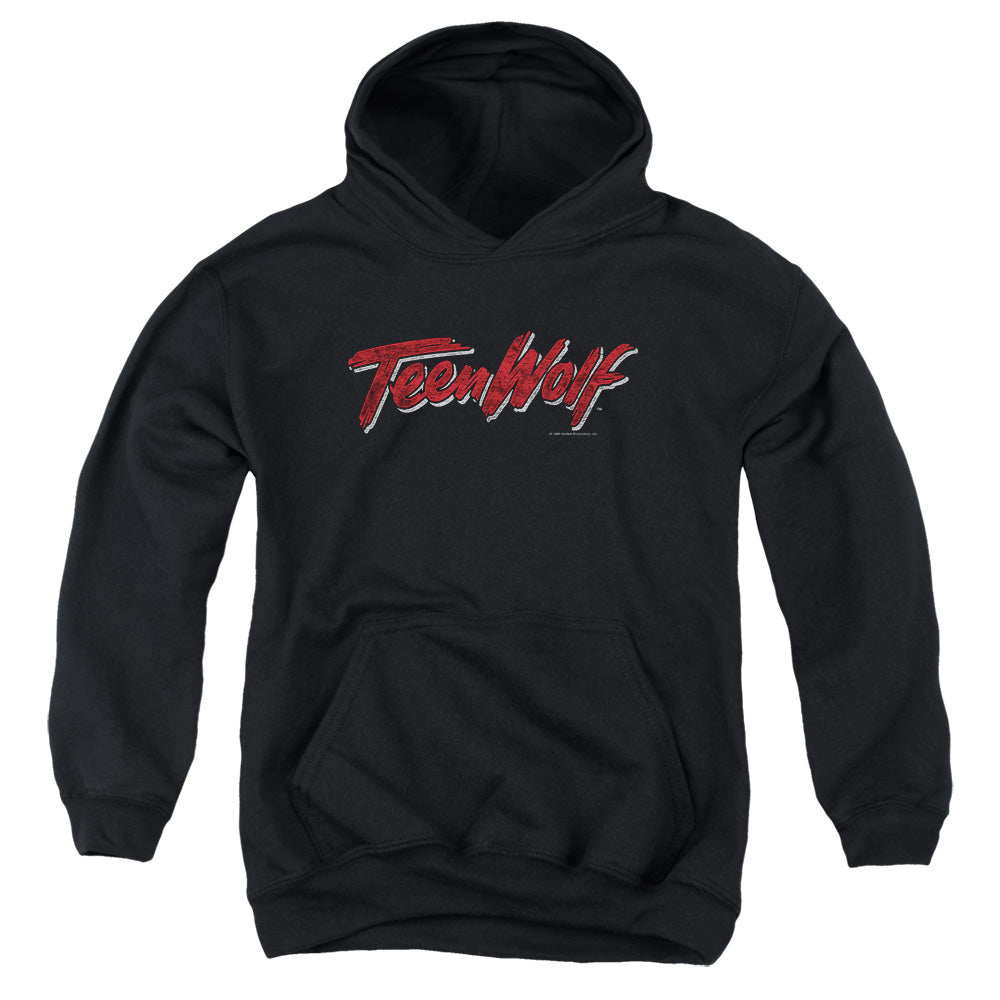 Teen Wolf Scrawl Logo Kids Youth Hoodie Black