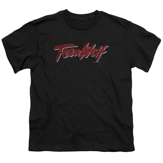 Teen Wolf Scrawl Logo Kids Youth T Shirt Black