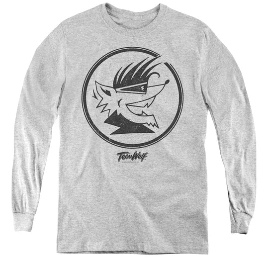 Teen Wolf Wolf Head Long Sleeve Kids Youth T Shirt Athletic Heather