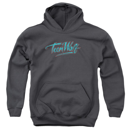 Teen Wolf Neon Logo Kids Youth Hoodie Charcoal