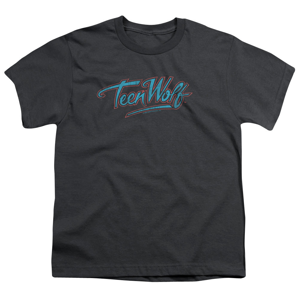 Teen Wolf Neon Logo Kids Youth T Shirt Charcoal