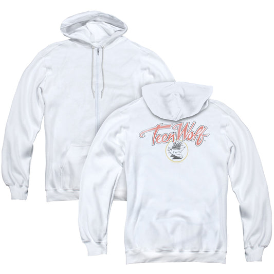 Teen Wolf Poster Logo Back Print Zipper Mens Hoodie White