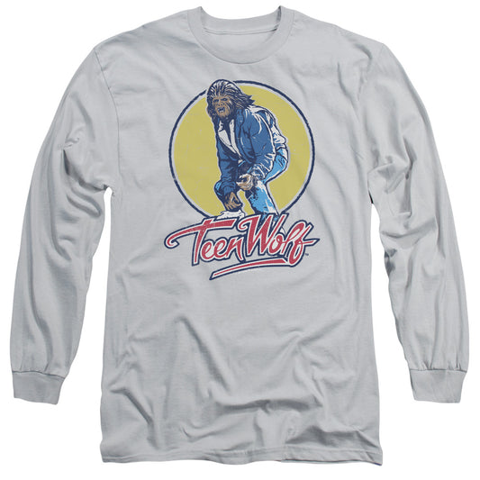 Teen Wolf Rockin Teen Wolf Mens Long Sleeve Shirt Silver