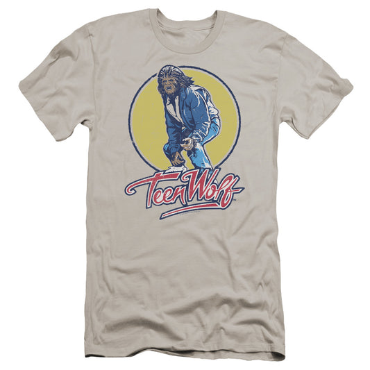 Teen Wolf Rockin Teen Wolf Premium Bella Canvas Slim Fit Mens T Shirt Silver