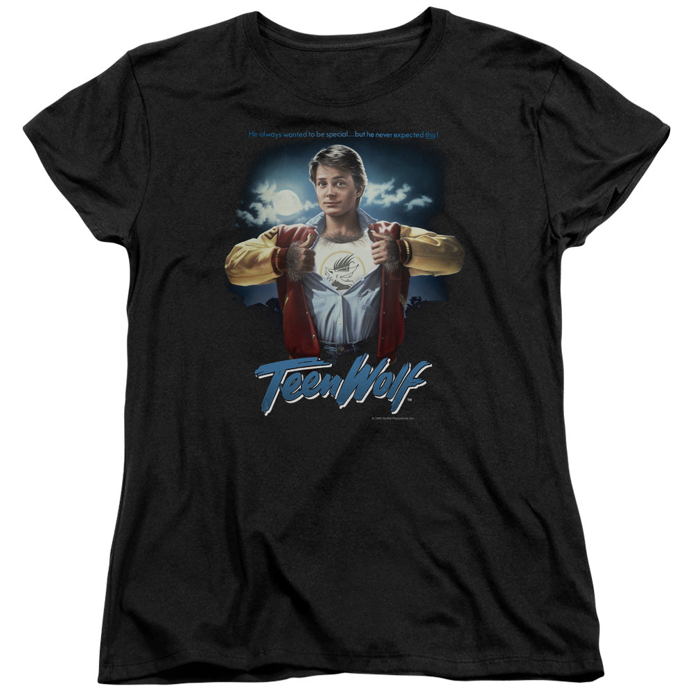 Teen Wolf Poster Womens T Shirt Black