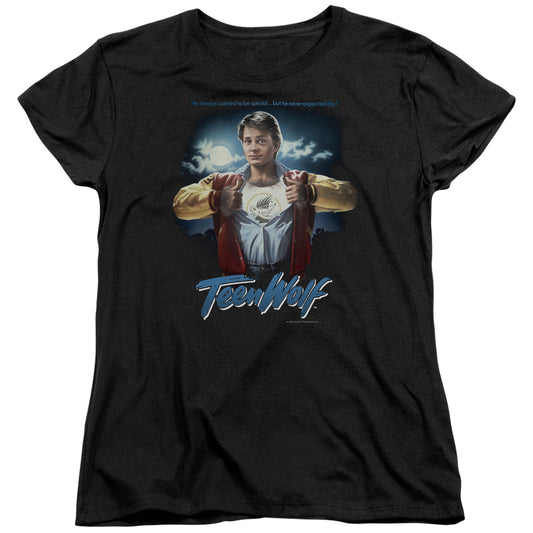 Teen Wolf Poster Womens T Shirt Black