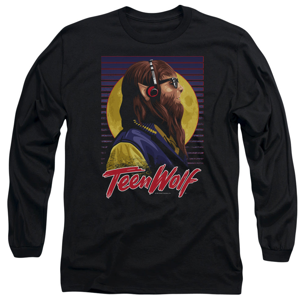 Teen Wolf Headphone Wolf Mens Long Sleeve Shirt Black