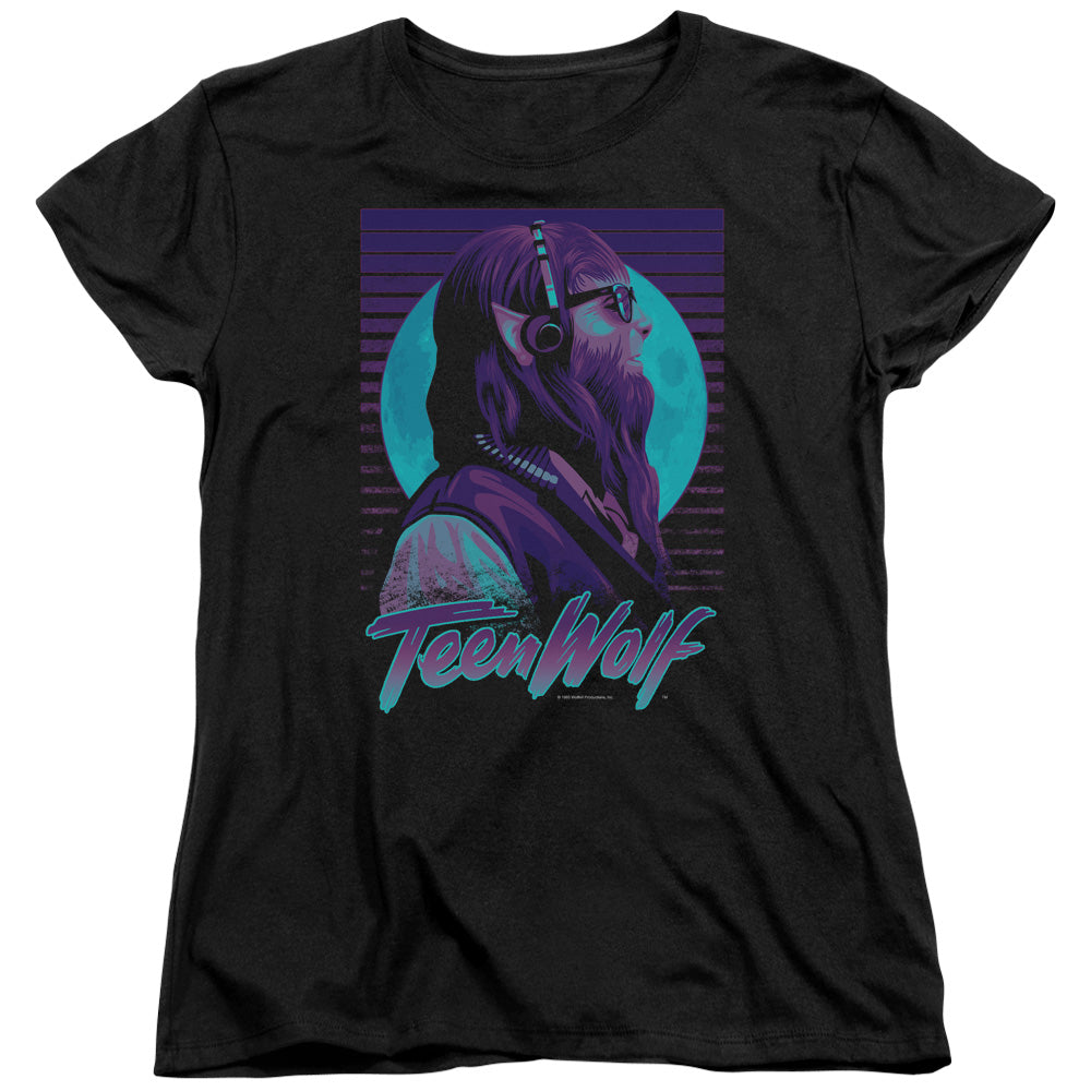 Teen Wolf Headphone Wolf 2 Womens T Shirt Black