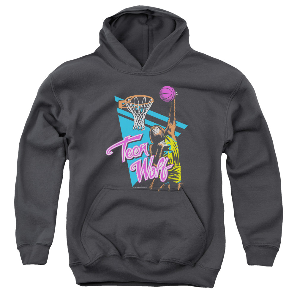 Teen Wolf Slam Dunk Kids Youth Hoodie Charcoal