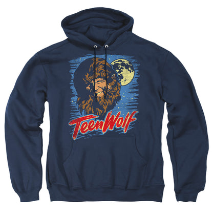 Teen Wolf Moon Wolf Mens Hoodie Navy