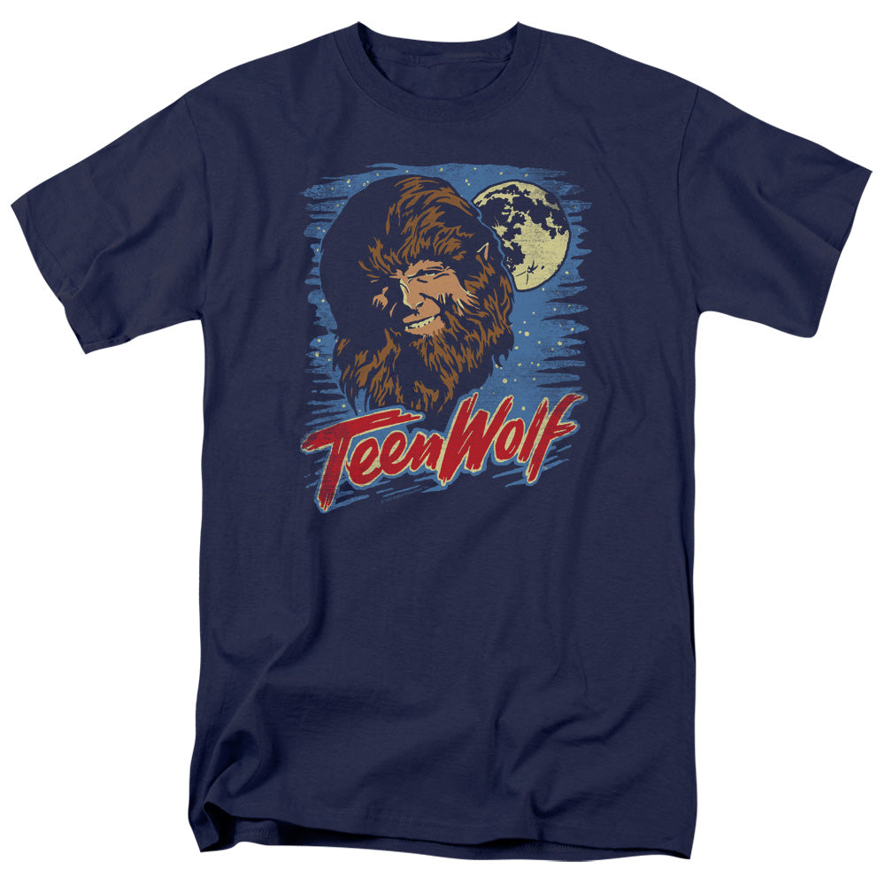 Teen Wolf Moon Wolf Mens T Shirt Navy Blue