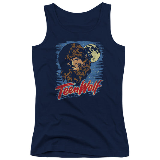 Teen Wolf Moon Wolf Womens Tank Top Shirt Navy