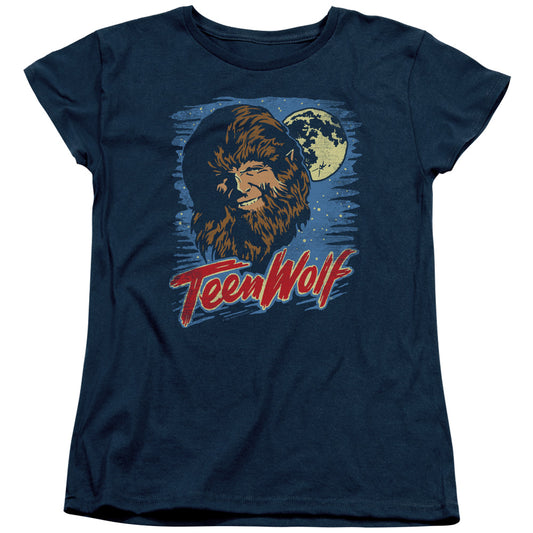 Teen Wolf Moon Wolf Womens T Shirt Navy