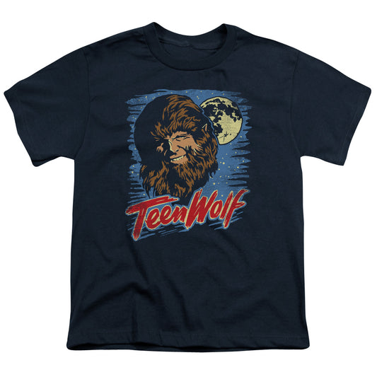 Teen Wolf Moon Wolf Kids Youth T Shirt Navy