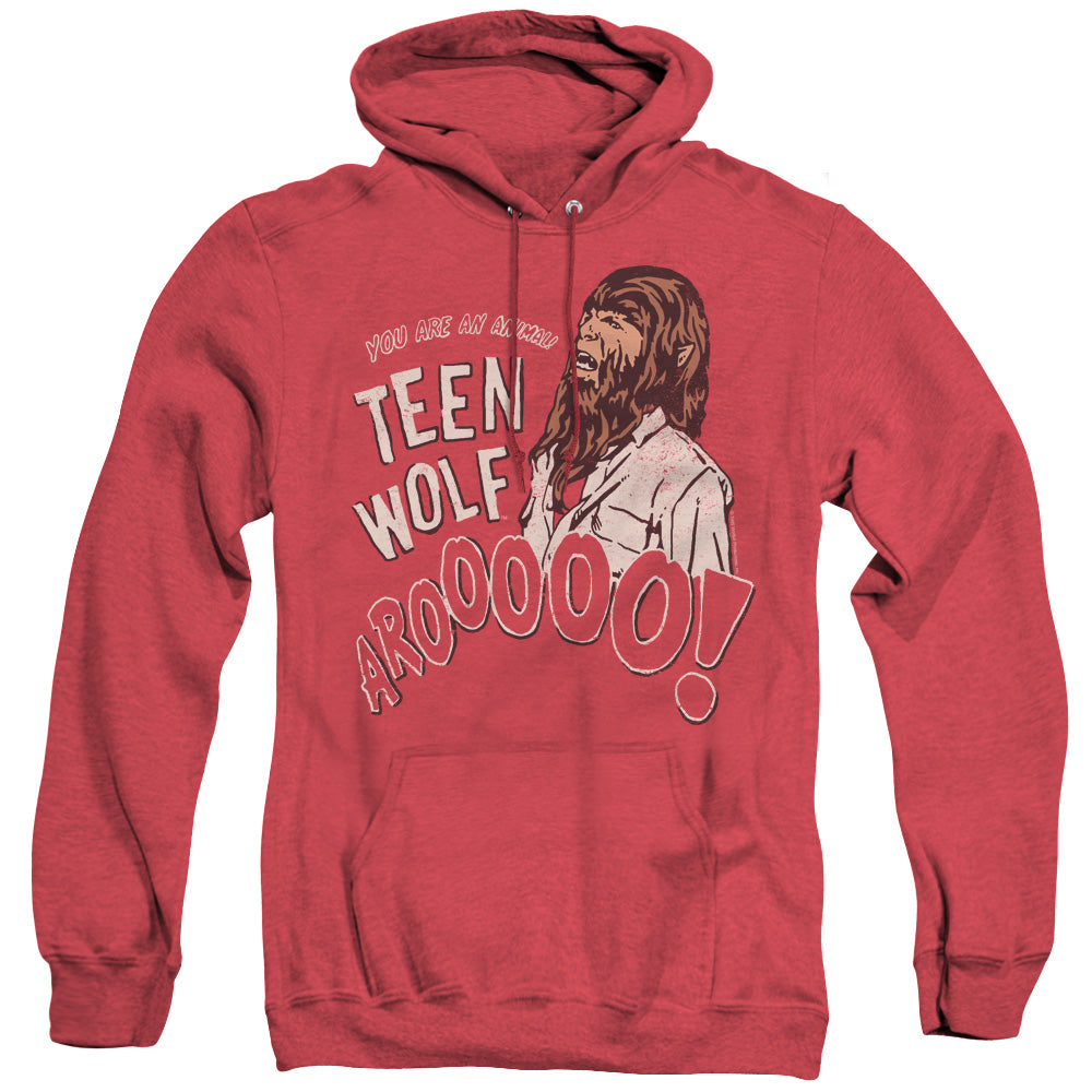 Teen Wolf Animal Heather Mens Hoodie Red