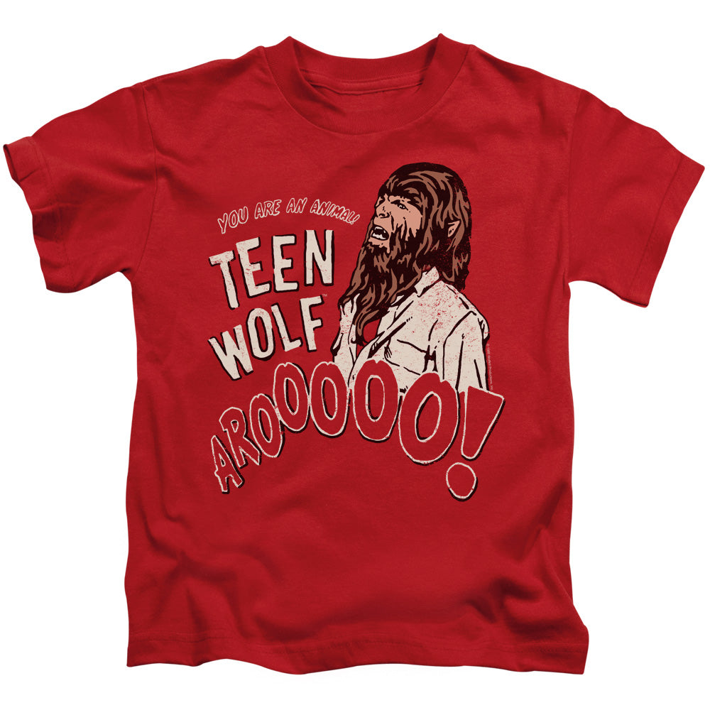 Teen Wolf Animal Juvenile Kids Youth T Shirt Red