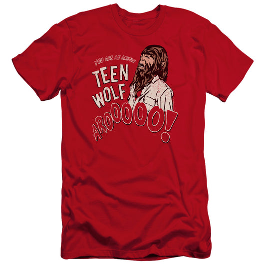 Teen Wolf Animal Premium Bella Canvas Slim Fit Mens T Shirt Red