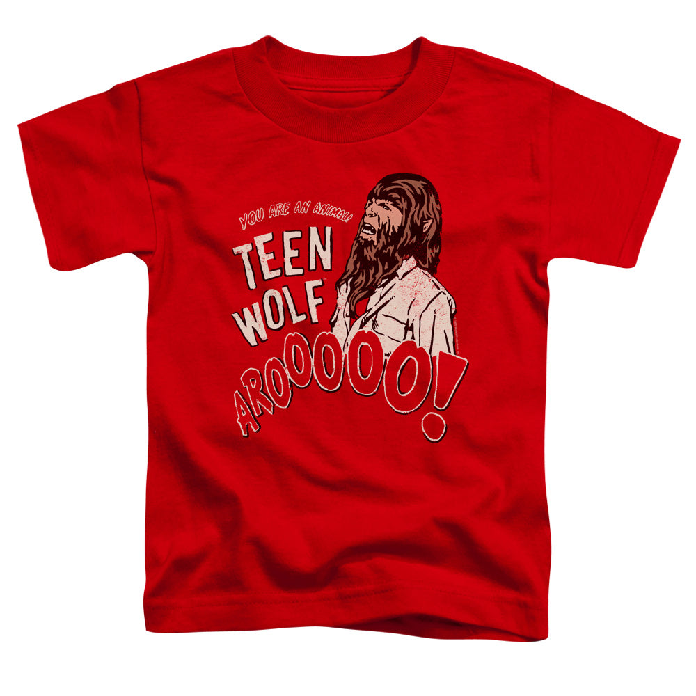 Teen Wolf Animal Toddler Kids Youth T Shirt Red
