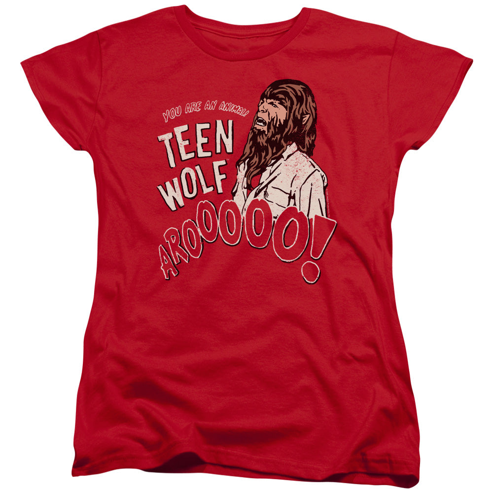 Teen Wolf Animal Womens T Shirt Red