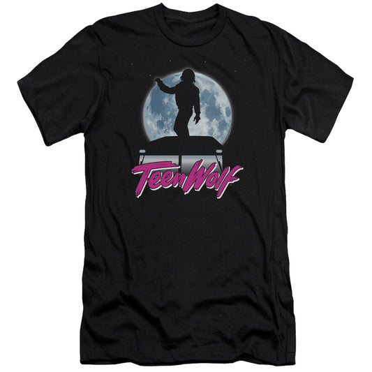 Teen Wolf Moonlight Surf Premium Bella Canvas Slim Fit Mens T Shirt Black