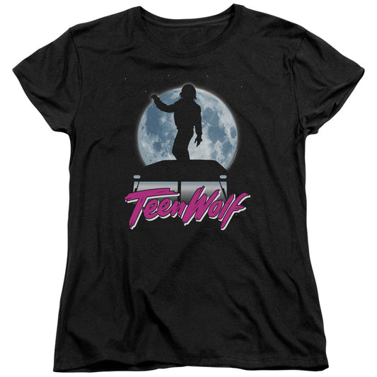 Teen Wolf Moonlight Surf Womens T Shirt Black