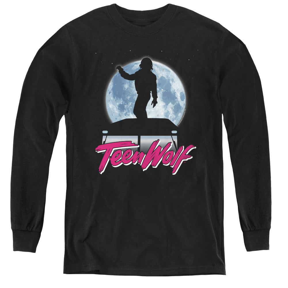 Teen Wolf Moonlight Surf Long Sleeve Kids Youth T Shirt Black