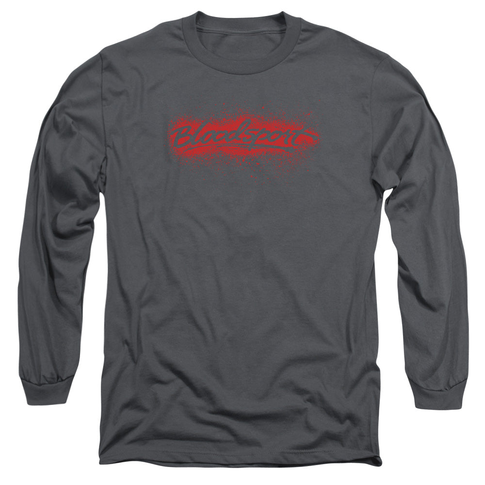 Bloodsport Blood Splatter Mens Long Sleeve Shirt Charcoal