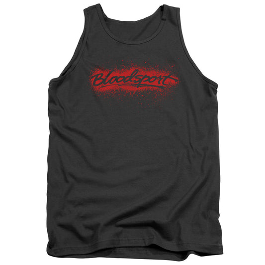 Bloodsport Blood Splatter Mens Tank Top Shirt Charcoal