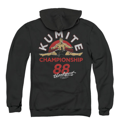 Bloodsport Championship 88 Back Print Zipper Mens Hoodie Black