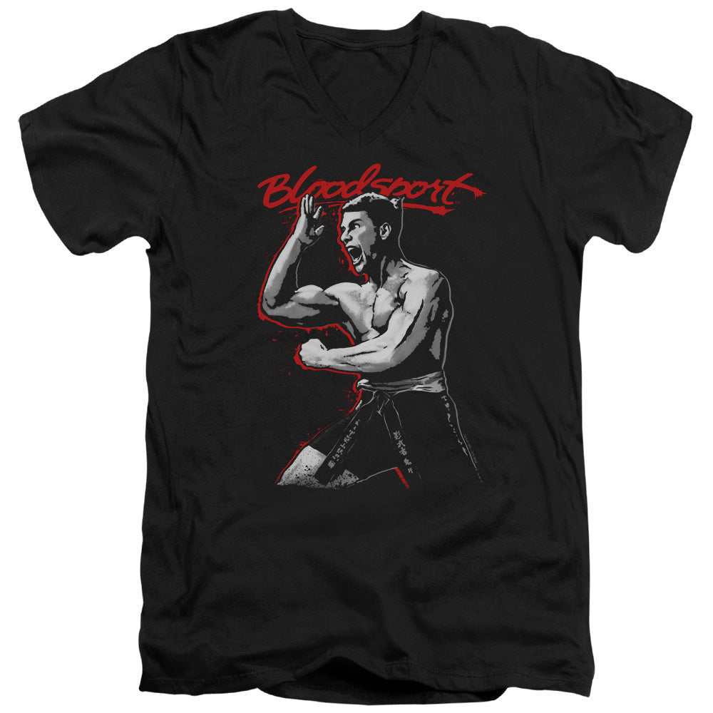 Bloodsport Loud Mouth Mens Slim Fit V-Neck T Shirt Black