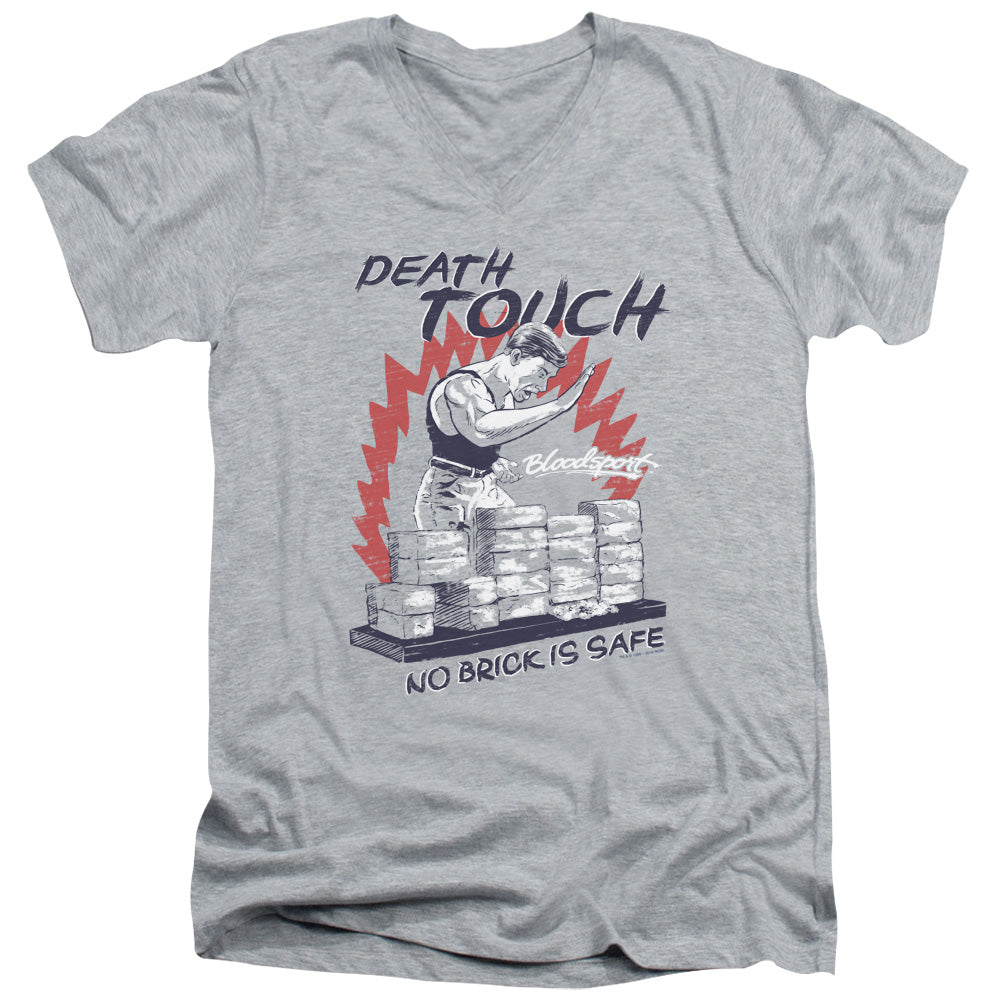 Bloodsport Death Touch Mens Slim Fit V-Neck T Shirt Athletic Heather