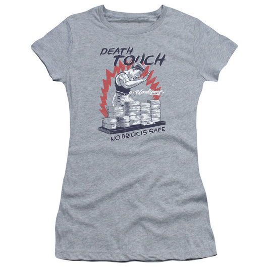 Bloodsport Death Touch Junior Sheer Cap Sleeve Womens T Shirt Athletic Heather