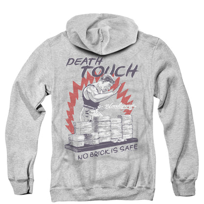 Bloodsport Death Touch Back Print Zipper Mens Hoodie Athletic Heather