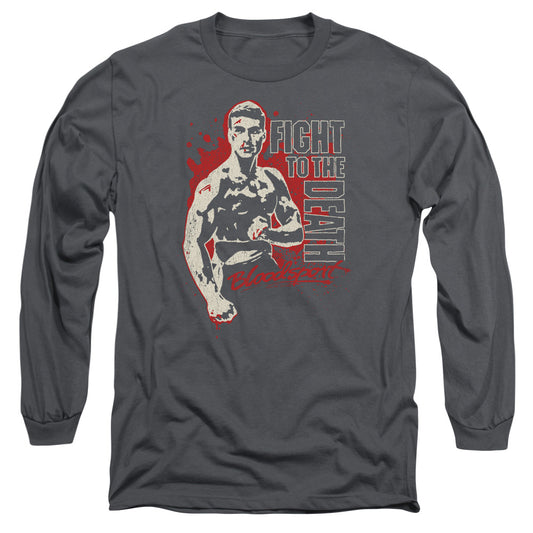 Bloodsport To The Death Mens Long Sleeve Shirt Charcoal