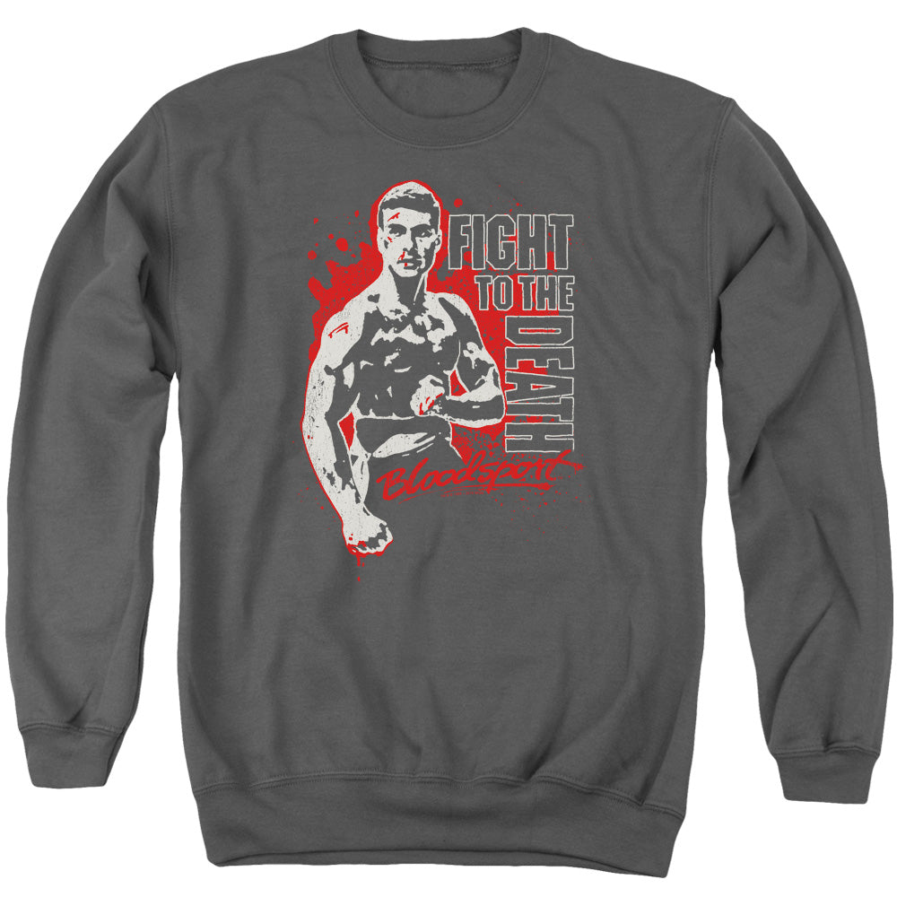 Bloodsport To The Death Mens Crewneck Sweatshirt Charcoal