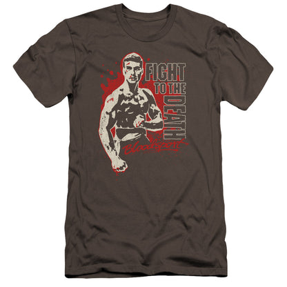 Bloodsport To The Death Premium Bella Canvas Slim Fit Mens T Shirt Charcoal