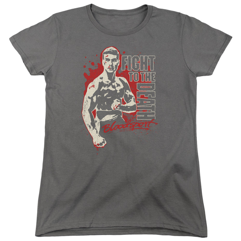 Bloodsport To The Death Womens T Shirt Charcoal