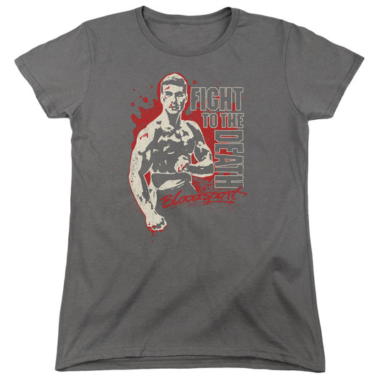 Bloodsport To The Death Womens T Shirt Charcoal