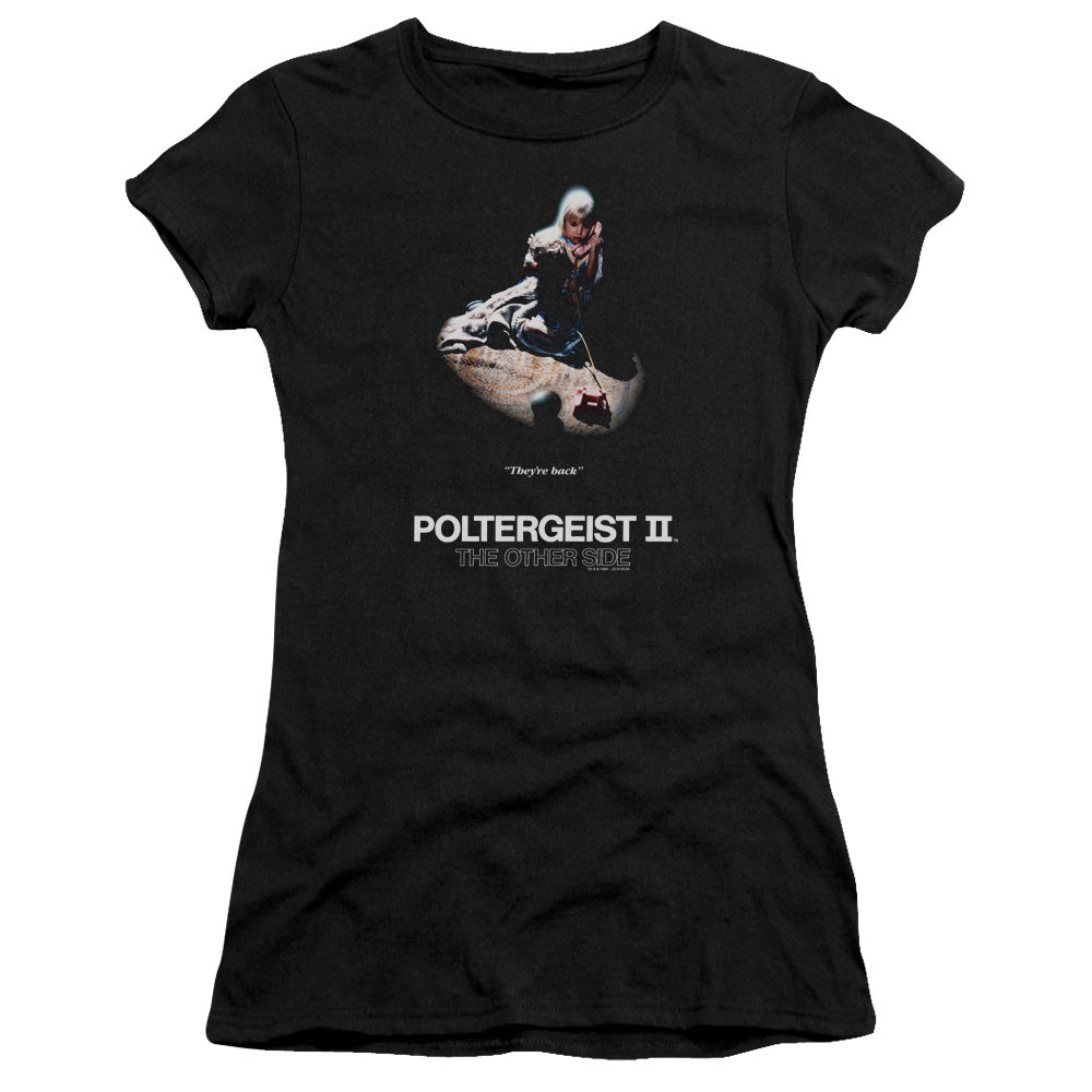 Poltergeist II The Other Side Poster Junior Sheer Cap Sleeve Womens T Shirt Black
