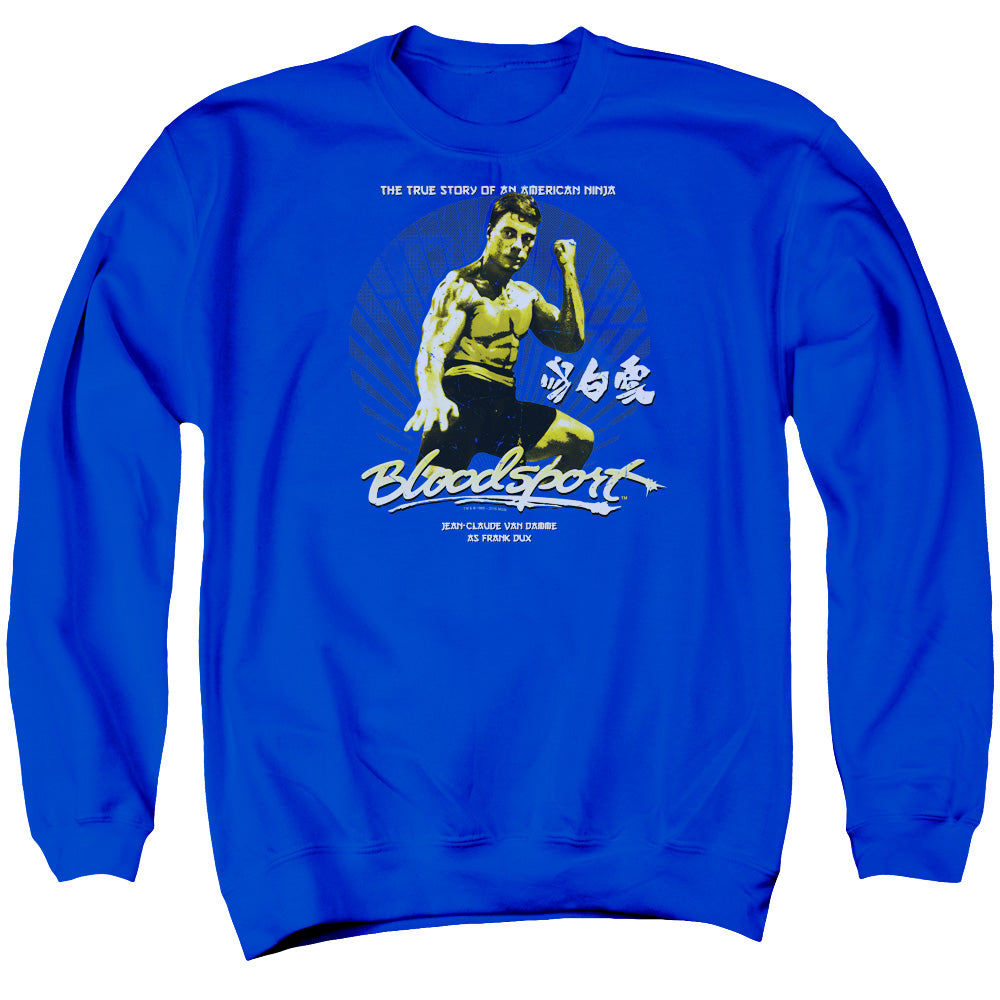 Bloodsport American Ninja Mens Crewneck Sweatshirt Royal Blue