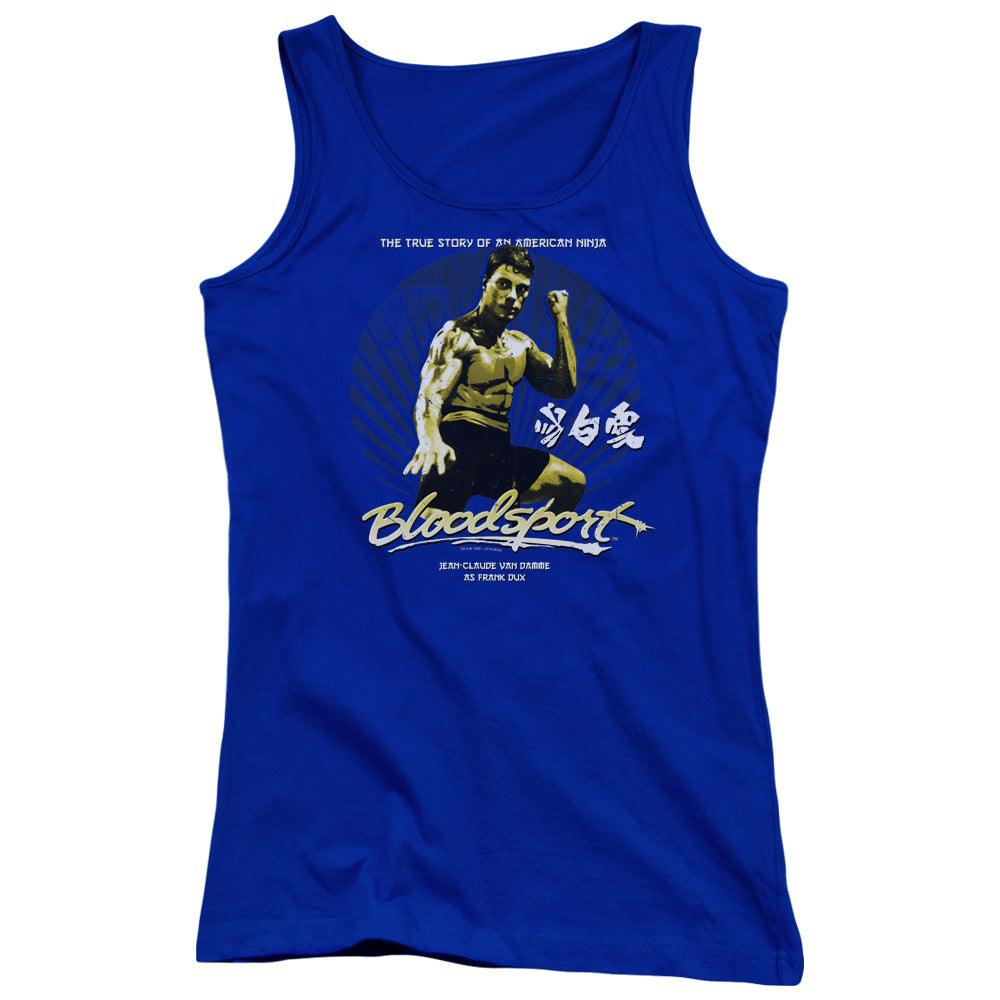 Bloodsport American Ninja Womens Tank Top Shirt Royal Blue