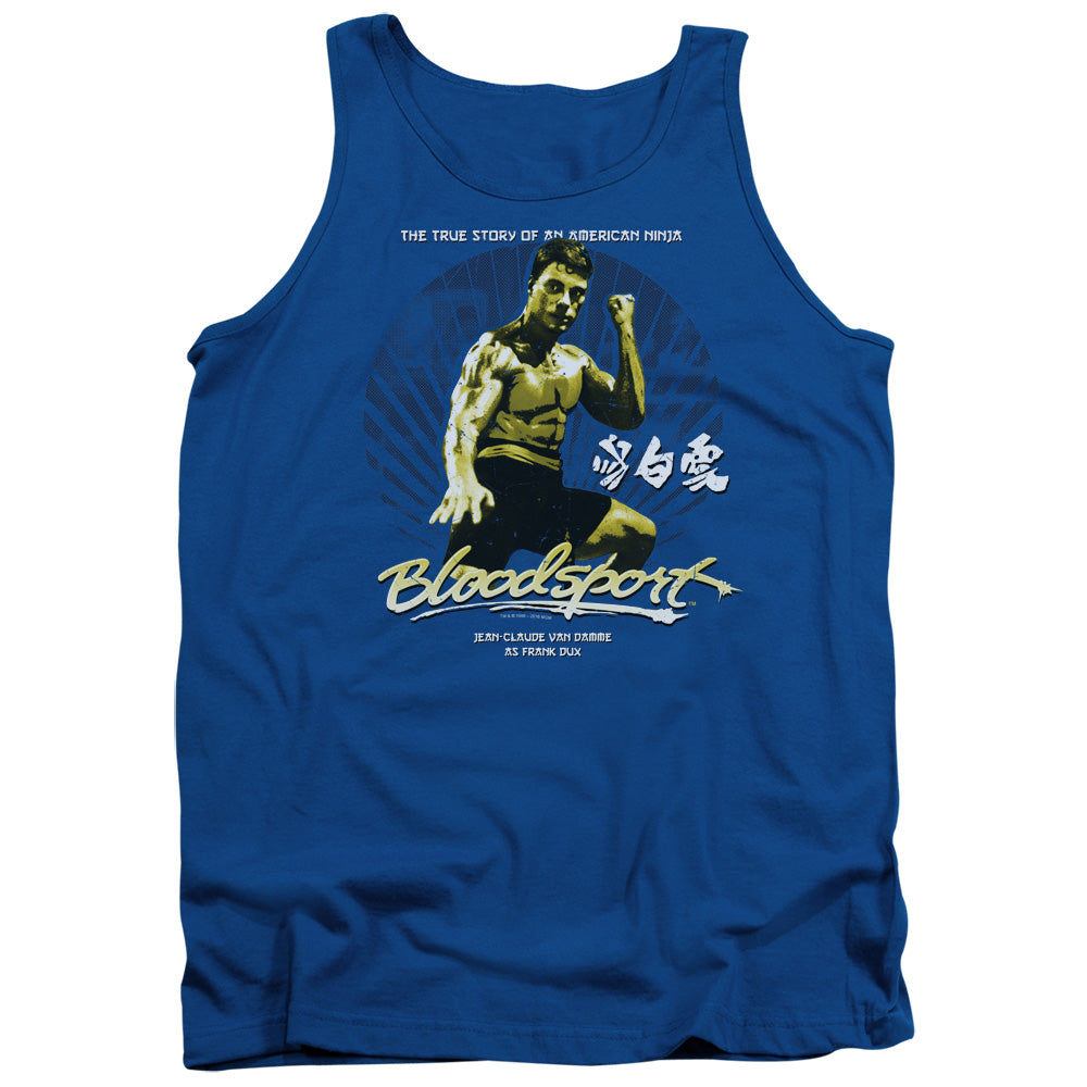 Bloodsport American Ninja Mens Tank Top Shirt Royal Blue