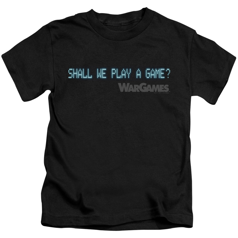 Wargames Shall We Juvenile Kids Youth T Shirt Black