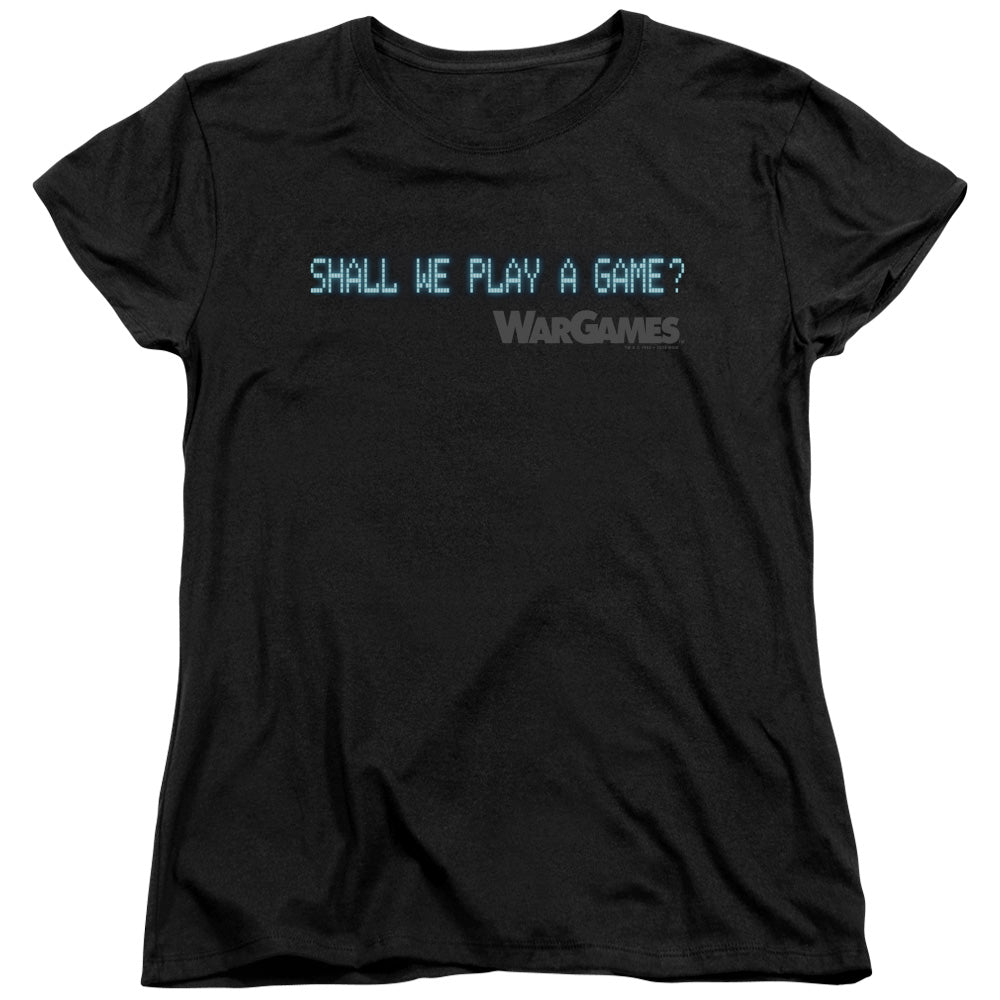 Wargames Shall We Womens T Shirt Black