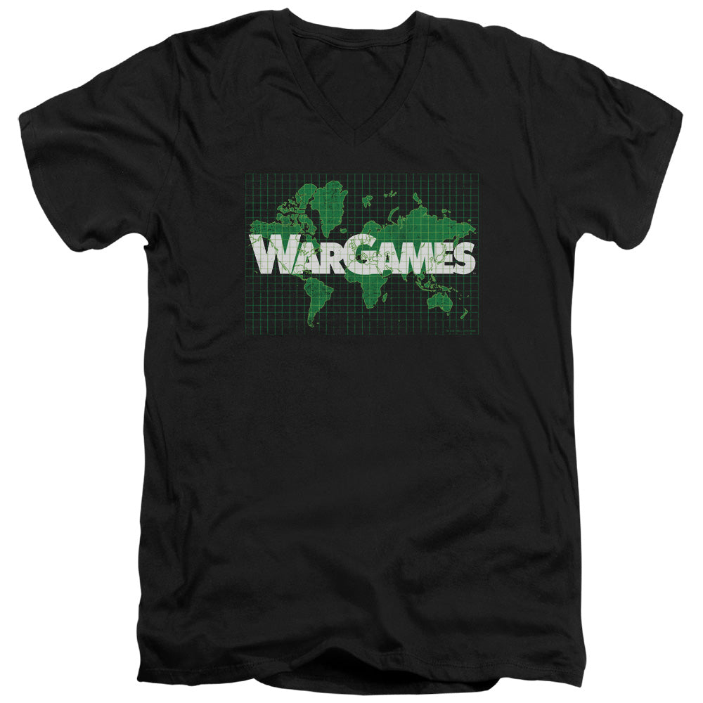 Wargames Game Board Mens Slim Fit V Neck T Shirt Black