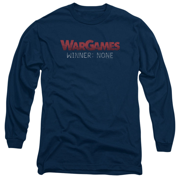 Wargames No Winners Mens Long Sleeve Shirt Navy Blue