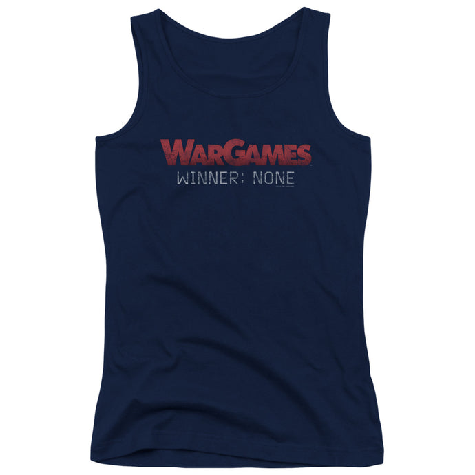 Wargames No Winners Womens Tank Top Shirt Navy Blue