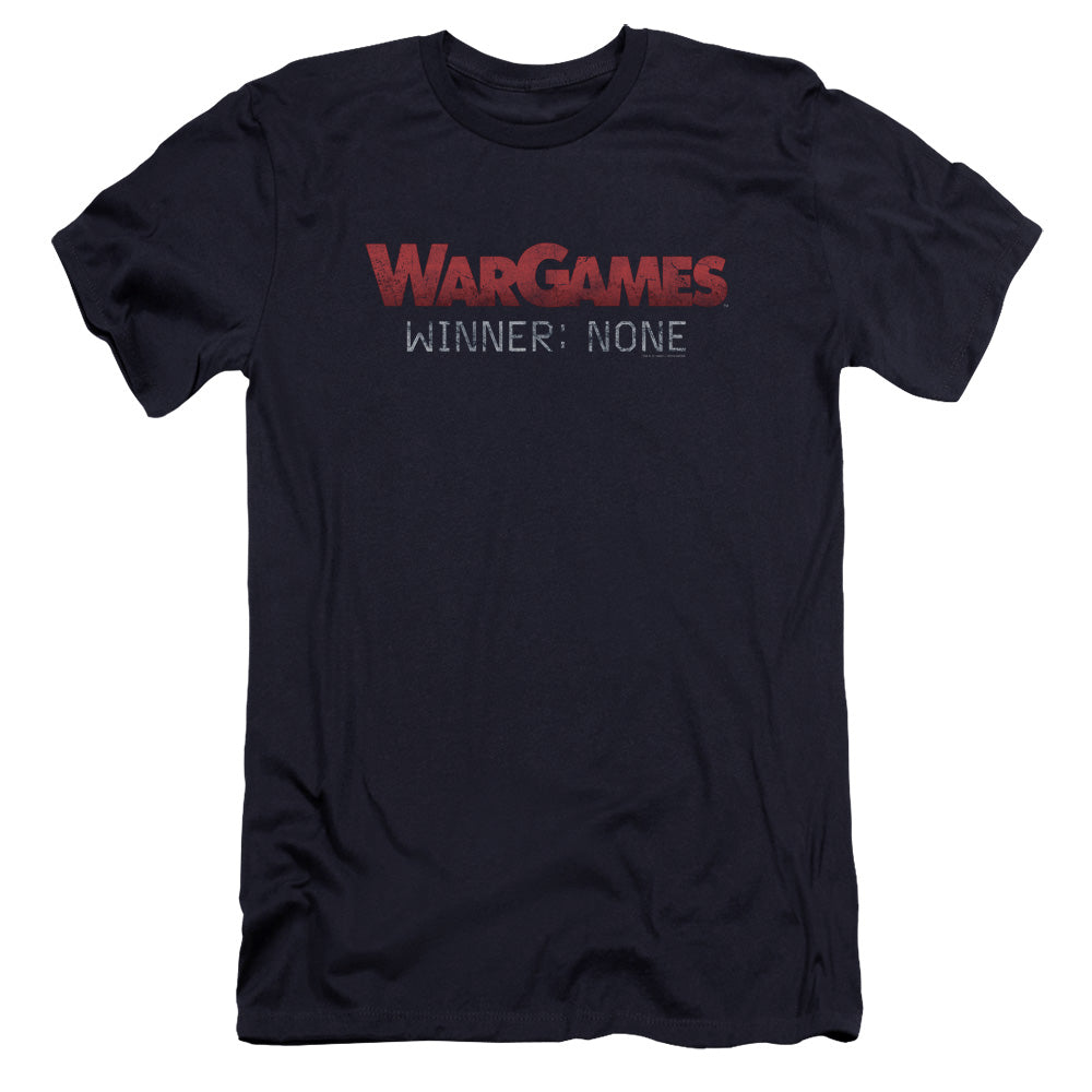 Wargames No Winners Premium Bella Canvas Slim Fit Mens T Shirt Navy Blue