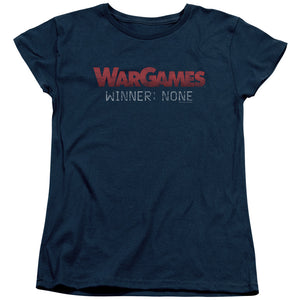 Wargames No Winners Womens T Shirt Navy Blue
