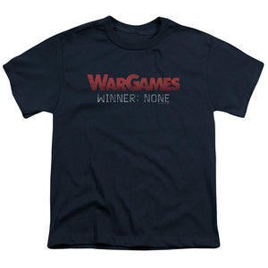 Wargames No Winners Kids Youth T Shirt Navy Blue
